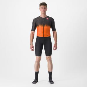 Castelli Sanremo Ultra speed suit trisuit korte mouw zwart/oranje heren M