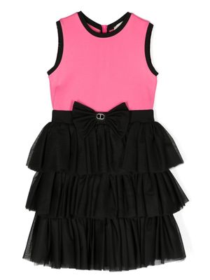 TWINSET Kids robe mi-longue à volants - Noir