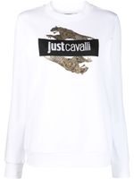 Just Cavalli sweat à logo strassé - Blanc - thumbnail