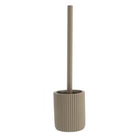 Tendance WC borstel met houder 101 series - taupe - geribbeld - PS - 9 x 37 cm - toiletborstel - thumbnail