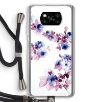 Waterverf bloemen: Xiaomi Poco X3 Pro Transparant Hoesje met koord