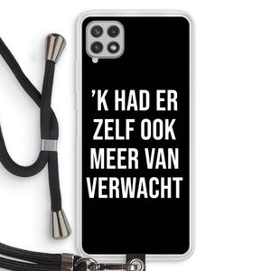 Meer verwacht - Zwart: Samsung Galaxy A22 4G Transparant Hoesje met koord