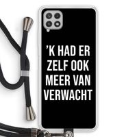 Meer verwacht - Zwart: Samsung Galaxy A22 4G Transparant Hoesje met koord