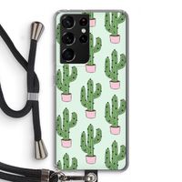 Cactus Lover: Samsung Galaxy S21 Ultra Transparant Hoesje met koord