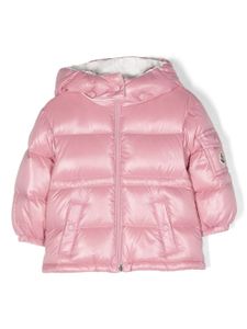 Moncler Enfant doudoune à patch logo en coton - Rose