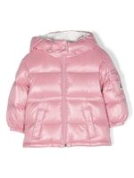 Moncler Enfant doudoune à patch logo en coton - Rose - thumbnail