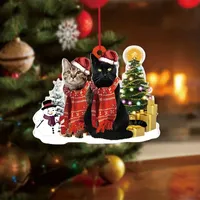 Kerstboom Hanger met Twee Katten in Kerstoutfit - Home & Living - Spiritueelboek.nl