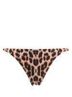 Noire Swimwear bas de bikini à imprimé léopard - Marron