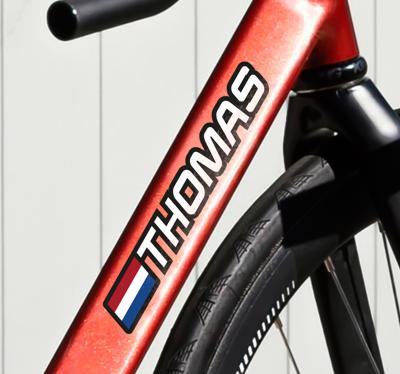 Vlag overgang in fiets naamsticker