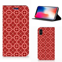 Apple iPhone X | Xs Hoesje met Magneet Batik Rood