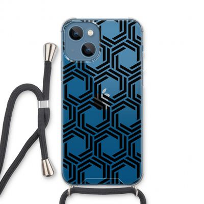 Geometrisch patroon: iPhone 13 Transparant Hoesje met koord