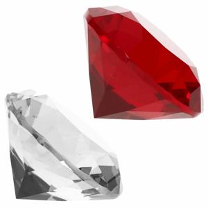 Nep edelstenen/diamanten van glas 4 cm doorsnede rood en transparant