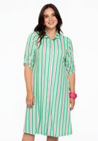 Yoek Blouse-jurk STRIPY | Groen | Maat 58/60