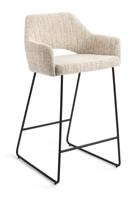 Jesper Home Barstoel 'Yanai' Slide Black, kleur Caramel Grid (zithoogte 65cm)