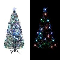 VidaXL Kerstboom met LED en standaard 210 cm glasvezel