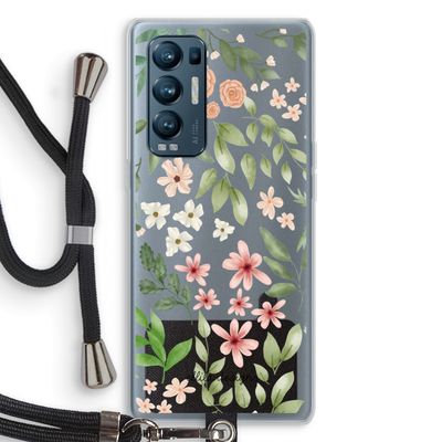 Botanical sweet flower heaven: Oppo Find X3 Neo Transparant Hoesje met koord