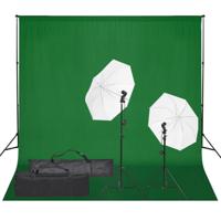 Fotostudioset met verlichtingsset en achtergrond
