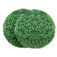 VEVOR 2x buxus kunstbol Ø50,8cm tuindecoratie buxus bal kunstbuxus bal kunstplant van PE, hout, PP incl. 2 decoratieve LED-lampjes en 10 reservebladeren