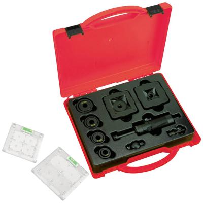 TOOLCRAFT TO-9610284 Ponsinzetstukken Stanzformen: Ø22-34,3mm (Rundes Loch), Quadratische Stanzform:33.5 und 45 mm