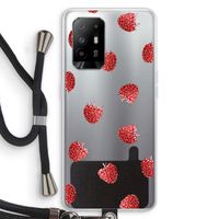 Framboosjes: Oppo A94 5G Transparant Hoesje met koord Framboosjes: Oppo A94 5G Transparant Hoesje met koord