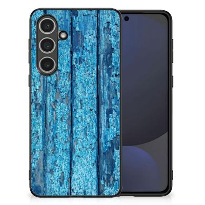 Samsung Galaxy S24 FE Houten Print Telefoonhoesje Wood Blue Samsung Galaxy S24 FE Houten Print Telefoonhoesje Wood Blue