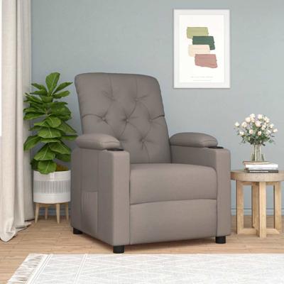 Fauteuil verstelbaar stof taupe