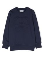 Moschino Kids sweat en coton à logo embossé - Bleu