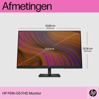 HP P24h G5 LED-monitor Energielabel E (A - G) 60.5 cm (23.8 inch) 1920 x 1080 Pixel 16:9 5 ms HDMI, VGA, DisplayPort IPS LED - thumbnail