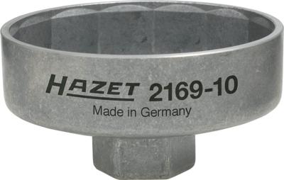 HAZET Oliefitersleutel 2169-10 · 3/8 inch (10 mm) vierkant hol · Buiten-14-kant-profiel · SW 74 mm