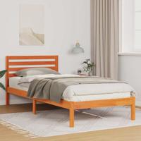 Bedframe met hoofdeinde Wasbruin 80 x 210 cm Massief grenenhout