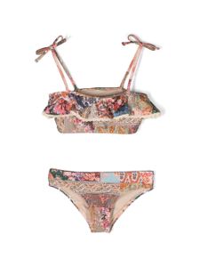 ZIMMERMANN Kids bikini à imprimé cachemire - Marron