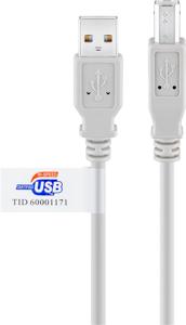 Goobay 50833 USB-kabel USB 2.0 5 m USB A USB B Grijs