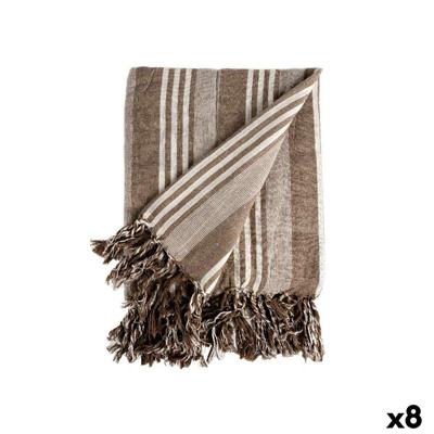 Multifunctionele sjaal Gift Decor 2658B 2658B Wit Beige 235 x 205 cm Strepen (8 Stuks)