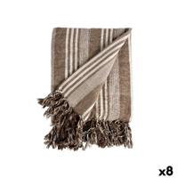 Multifunctionele sjaal Gift Decor 2658B 2658B Wit Beige 235 x 205 cm Strepen (8 Stuks)