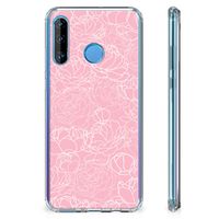 Huawei P30 Lite Case White Flowers