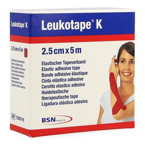 Leukotape K Kleefwindel Elast Rood 2,5cmx5m 1