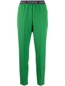 Ermanno Ermanno pantalon slim à bande logo - Vert