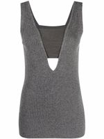 Brunello Cucinelli polo en cachemire à col v - Gris