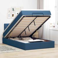 Bed met matras 120x200 cm stof blauw