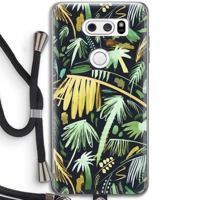 Tropical Palms Dark: LG V30 Transparant Hoesje met koord