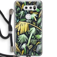 Tropical Palms Dark: LG V30 Transparant Hoesje met koord