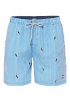 Happy Shorts Happy Shorts Heren Zwemshort Toekan Print Gestreept Lichtblauw