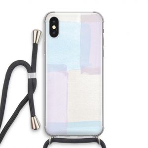 Square pastel: iPhone XS Transparant Hoesje met koord