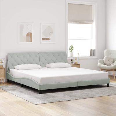 Bedframe zonder matras 200x200 cm fluweel lichtgrijs