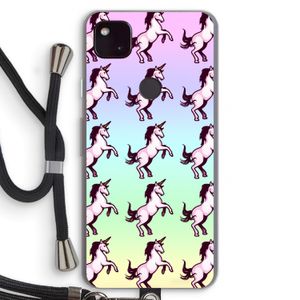 Musketon Unicorn: Pixel 4a 5G Transparant Hoesje met koord