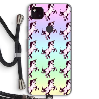 Musketon Unicorn: Pixel 4a 5G Transparant Hoesje met koord