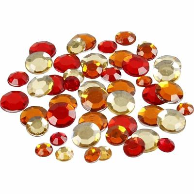 Strass steentjes - rood mix - 360x stuks - rond - hobby materialen Strass steentjes - rood mix - 360x stuks - rond - hobby materialen