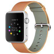 Nylon bandje - Licht bruin / Rood - Geschikt voor Apple Watch 42mm / 44mm / 45mm / 49mm