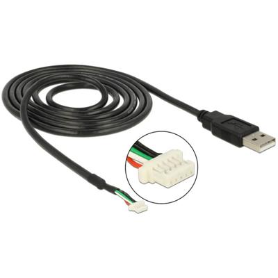 Delock USB-kabel USB 2.0 USB-A stekker, Shrouded header 4-polig 1.50 m Zwart 95986