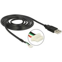 Delock USB-kabel USB 2.0 USB-A stekker, Shrouded header 4-polig 1.50 m Zwart 95986
